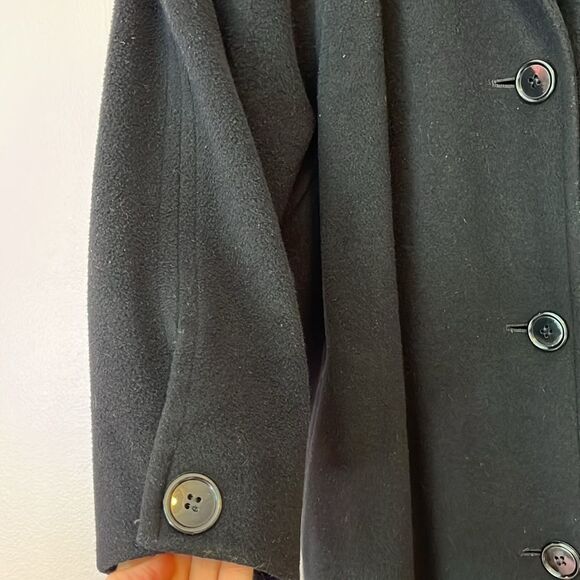 Vintage Joseph the Furrier Regency Cashmere Swing Coat Wool 80s 90s Black Sz 4 - Picture 4 of 11